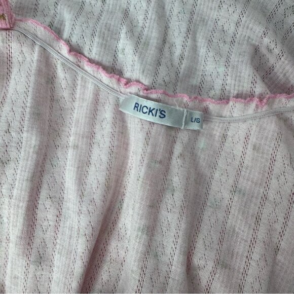 Rickiβs tank top ice cream cones π¦ pink stretchy ruffle frilly trim comfy cami - Picture 9 of 10
